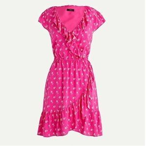 J. Crew V Neck Ruffle Dress